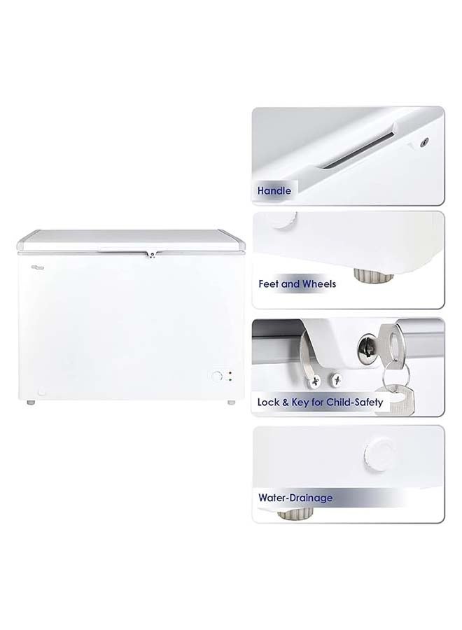 SUPER GENERAL 350 Liter Gross Volume Chest Freezer, Rectangular Deep-Freezer with Storage-Basket, Lock And Key, Wheels - 220 W SGF344HE White - Image 2