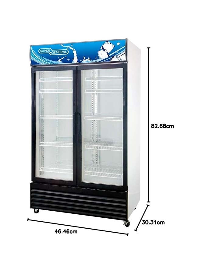 سوبر جنرال ثلاجة مشروبات بباب فرنسي مزدوج الزجاج سعة 1200 لتر، 10 رفوف قابلة للتعديل، قفل ومفتاح، نظام تبريد مروحة - - Image 2
