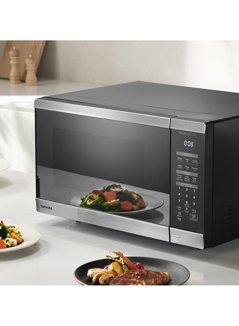 توشيبا Toshiba Microwave Oven 45 Liter 1200 Watt Inverter Technology ,Silver - ML3-EM45PFI(MB) 45 L 1200 W ML3-EM45PFI(MB) silver - Image 3