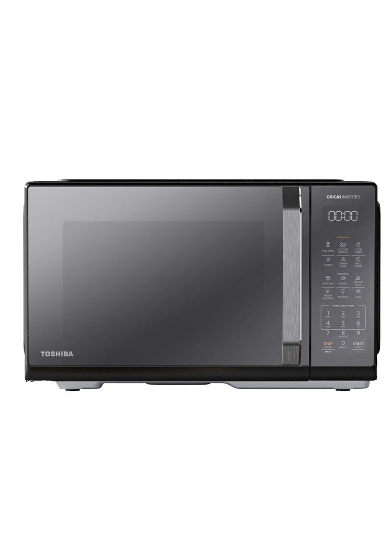 Toshiba Microwave 25 Liter With Grill ,Inverter , 900 WATT, Black - MW3-EG25PEI(BK) 25 L 900 W MW3-EG25PEI(BK) Black - Image 1