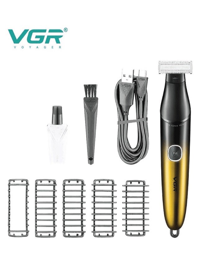 VGR V-339 Professional Dual-Sided Shaver – 600mAh Battery, IPX7 Waterproof, 90 Min Runtime, 5 Beard Combs, USB Charging multicolour - Image 2