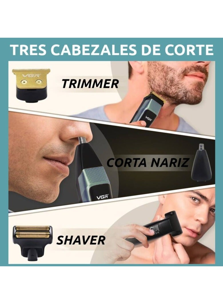 VGR VL-366 Limited Edition Professional 3 in 1 Grooming Kit,  Blue blue - Image 3