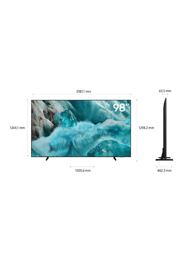 سامسونج 98 Inch QLED TV, Q7F, 4K, Q4 AI Processor, 100% Color Volume with Quantum Dot, Samsung Knox Security, Endless Free Content, Samsung Vision AI Smart TV, QA98Q7FAAUXZN (2025 - UAE Version) Q7F Black - Image 3