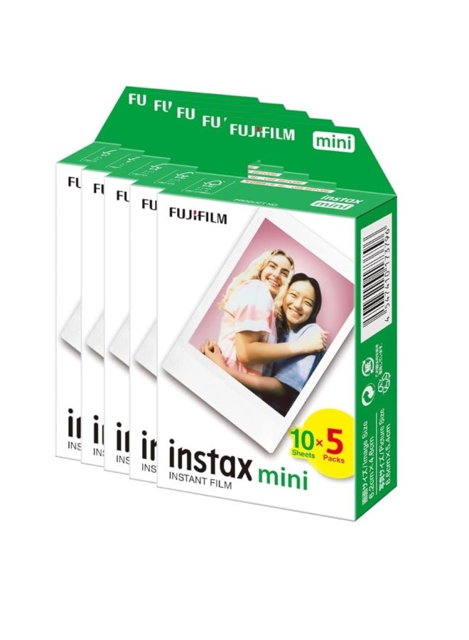 FUJIFILM Fujifilm Instax Mini Instant Film – 50 Sheets White (50 Sheets) - Image 1