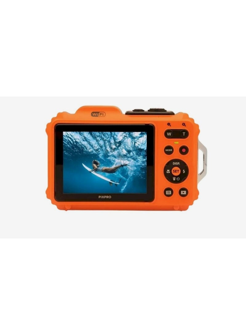 Kodak Compact Camera Pixpro Pack Wpz2 Waterproof 15M 16MP Digital 4X Optical Zoom + SD Card Shockproof Video 720P LCD Screen 2.7 - Li-Ion Battery - Orange - Image 4