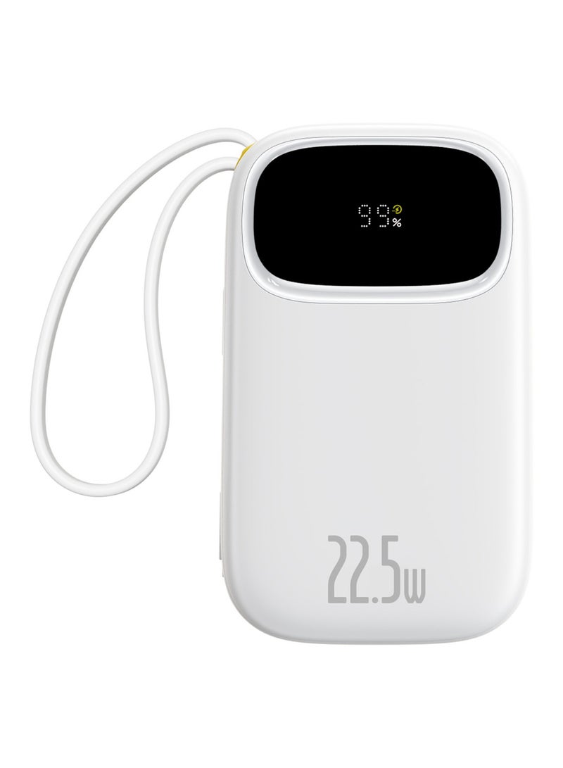 Baseus Baseus EnerFill FC31 Power Bank with Digital Display, 22.5W Fast Charging, Built-in Lightning & USB-C Cables, and Flight Approved for Travel - Cosmic Black White - Image 2
