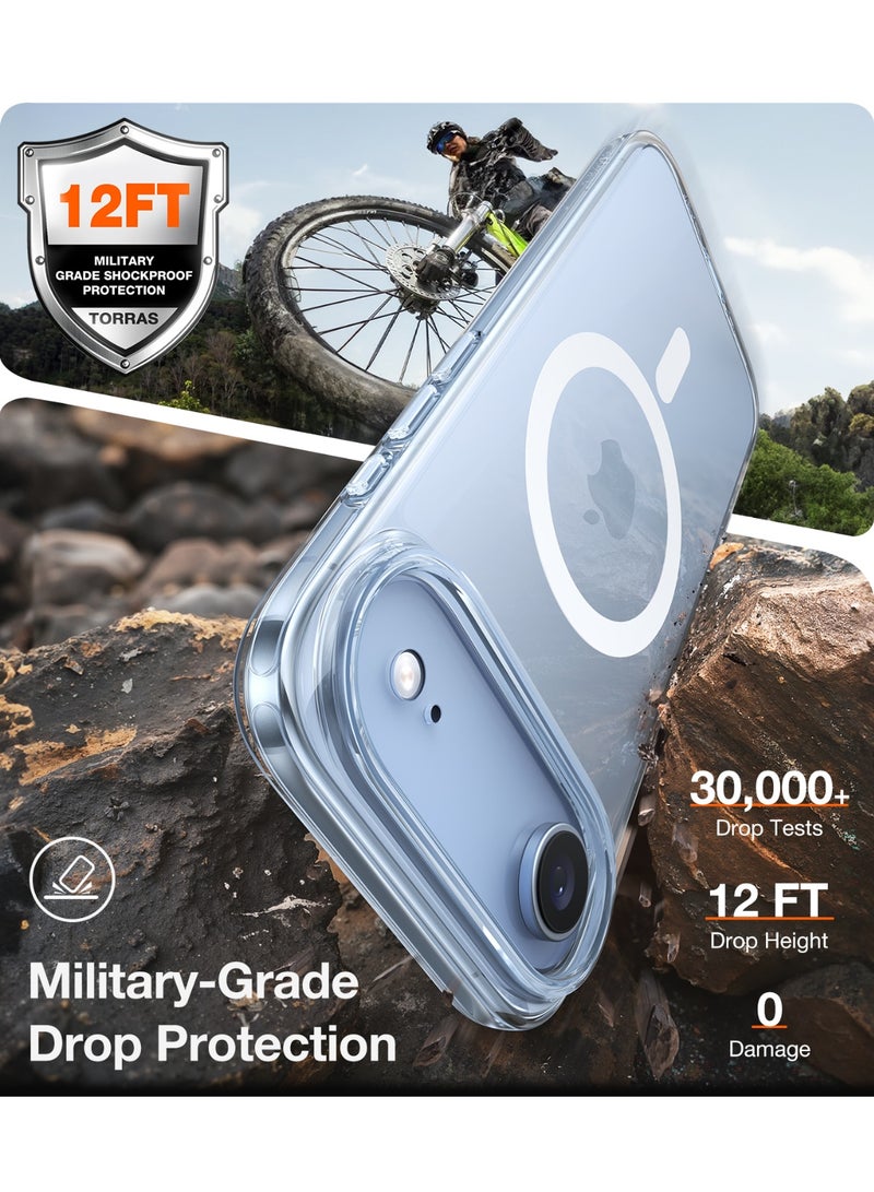 TORRAS Guardian-Mag Series iPhone 17 Air Clear Case, Magnetic Shockproof, Military-Grade, Anti-Yellowing - Clear - Image 5