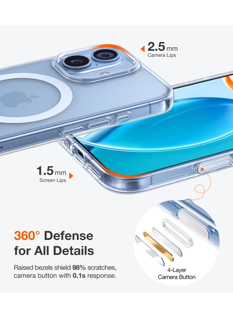 TORRAS Guardian-Mag Series iPhone 17 Clear Case, Magnetic Shockproof, Military-Grade, Anti-Yellowing - Clear - Image 4