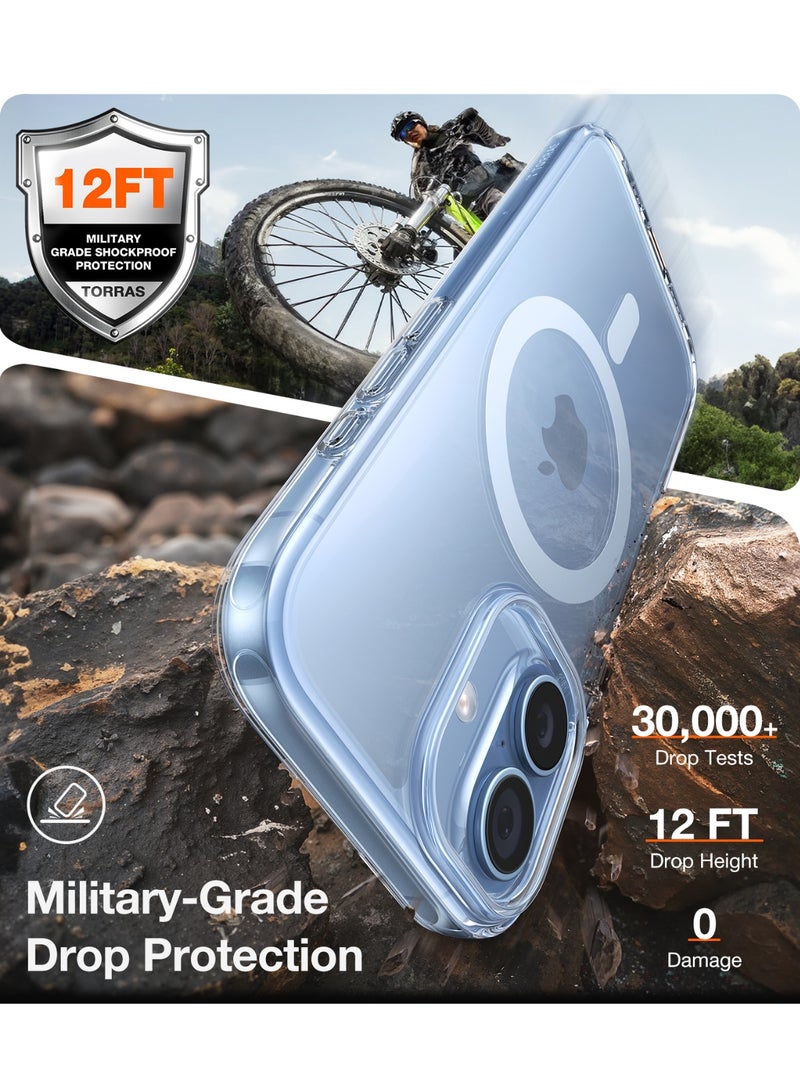 TORRAS Guardian-Mag Series iPhone 17 Clear Case, Magnetic Shockproof, Military-Grade, Anti-Yellowing - Clear - Image 5