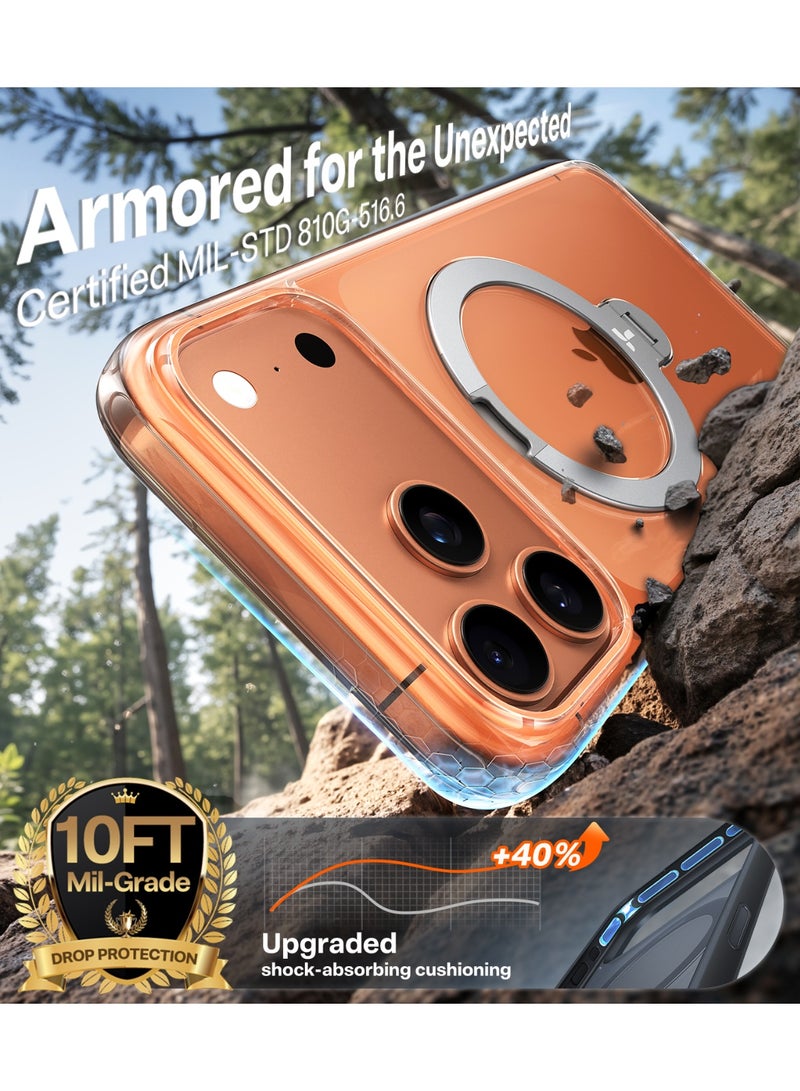 حافظة O-Stand Spin Series الشفافة لجهاز iPhone 17 Pro Max – قاعدة قابلة للدوران 360°، MagSafe، حماية عسكرية - - Image 3