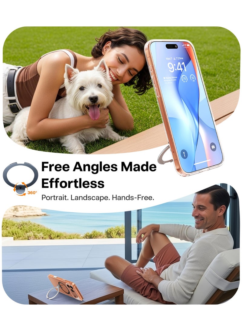 حافظة O-Stand Spin Series الشفافة لجهاز iPhone 17 Pro Max – قاعدة قابلة للدوران 360°، MagSafe، حماية عسكرية - - Image 4