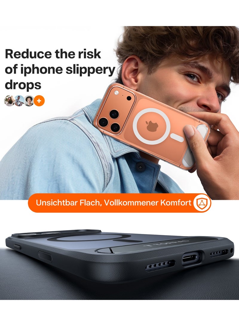 حافظة شفافة من سلسلة P-Stand لجهاز iPhone 17 Pro Max – قاعدة مغناطيسية، 18N مغ، حماية عسكرية 12FT - - Image 4