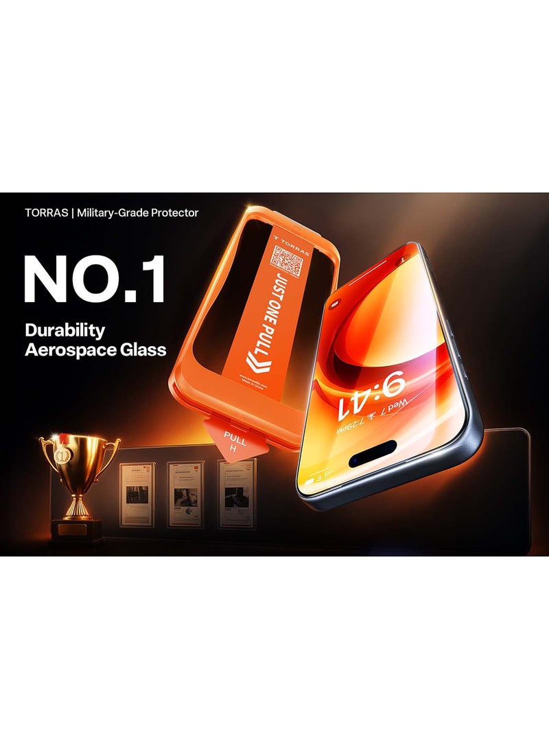TORRAS Install Master Series iPhone 17 Air Clear Screen Protector – 9H+ Aerospace Glass, Full Coverage, Bubble-Free - Image 2