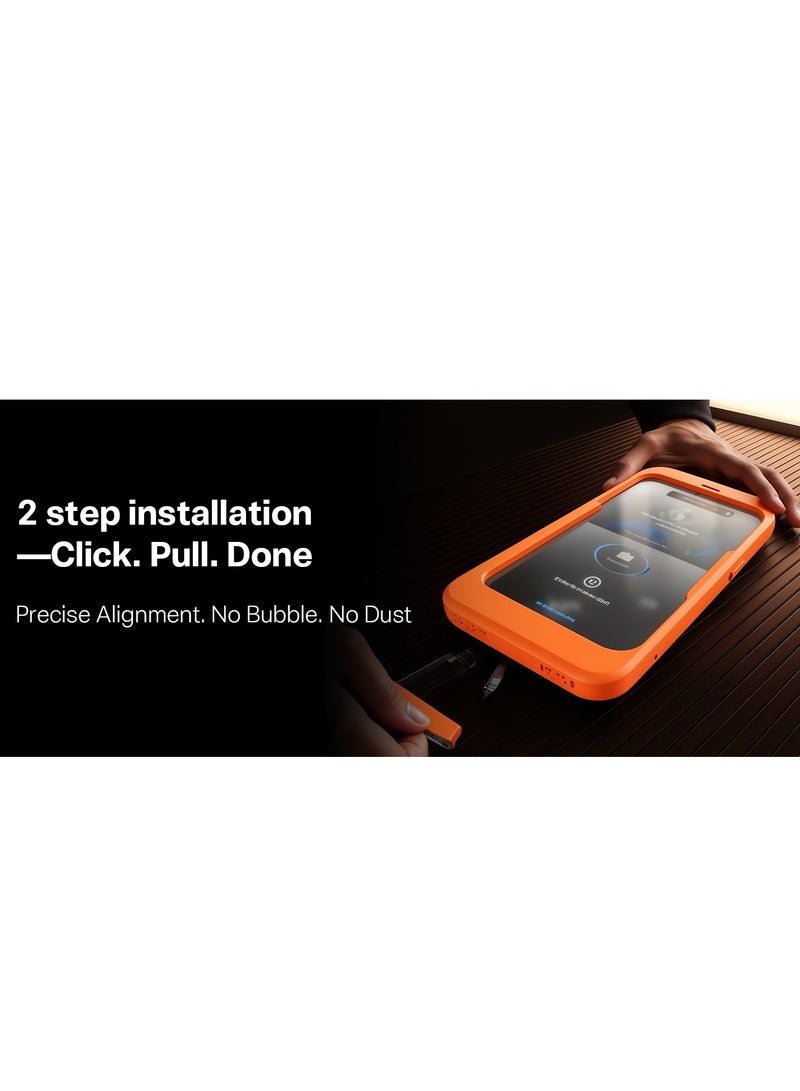 TORRAS Install Master Privacy Series iPhone 17 Pro Black Screen Protector – 9H+ Hardness, 25° Anti-Spy, 12FT Drop Protection - Image 2