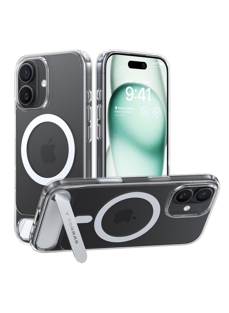 TORRAS P-Stand Series iPhone 17 Clear Case – Magnetic Kickstand, 18N Mag, 12FT Mil-Grade Protection - Clear - Image 1