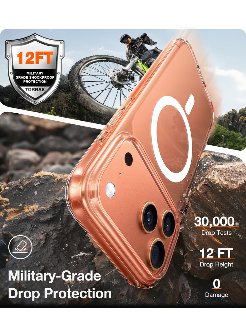 TORRAS Guardian-Mag Series iPhone 17 Pro Max Clear Case, Magnetic Shockproof, Military-Grade, Anti-Yellowing - Clear - Image 4