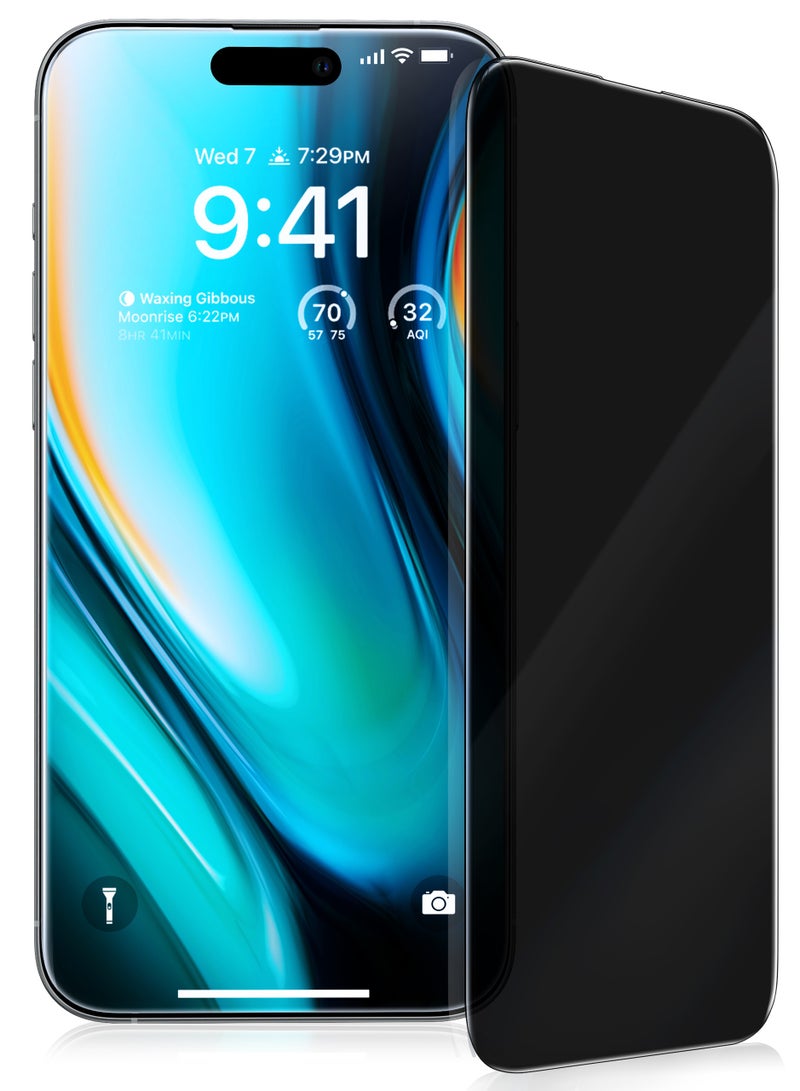 حماية شاشة سوداء من سلسلة الخصوصية من توراس لجهاز آيفون 17 برو ماكس - صلابة 9H+، تقنية مضادة للتجسس بزاوية 25°، حماية من السقوط حتى 12 قدم - - Image 2