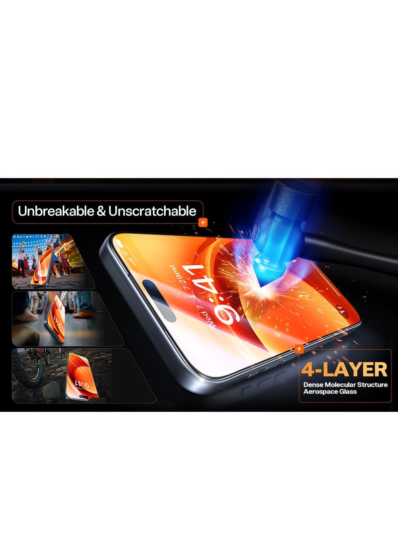 TORRAS Install Master Series iPhone 17 Pro Max Clear Screen Protector – 9H+ Aerospace Glass, Full Coverage, Bubble-Free - Clear - Image 4