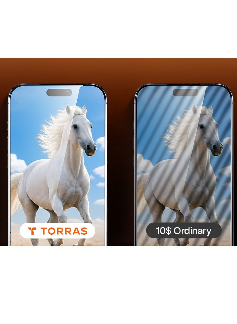 TORRAS GlassGo X Privacy Screen Protector for iPhone 17 Air – 9H+ Hardness, 12FT Military-Grade Anti-Shatter, 25° Anti-Spy, Full Coverage Tempered Glass - Image 3