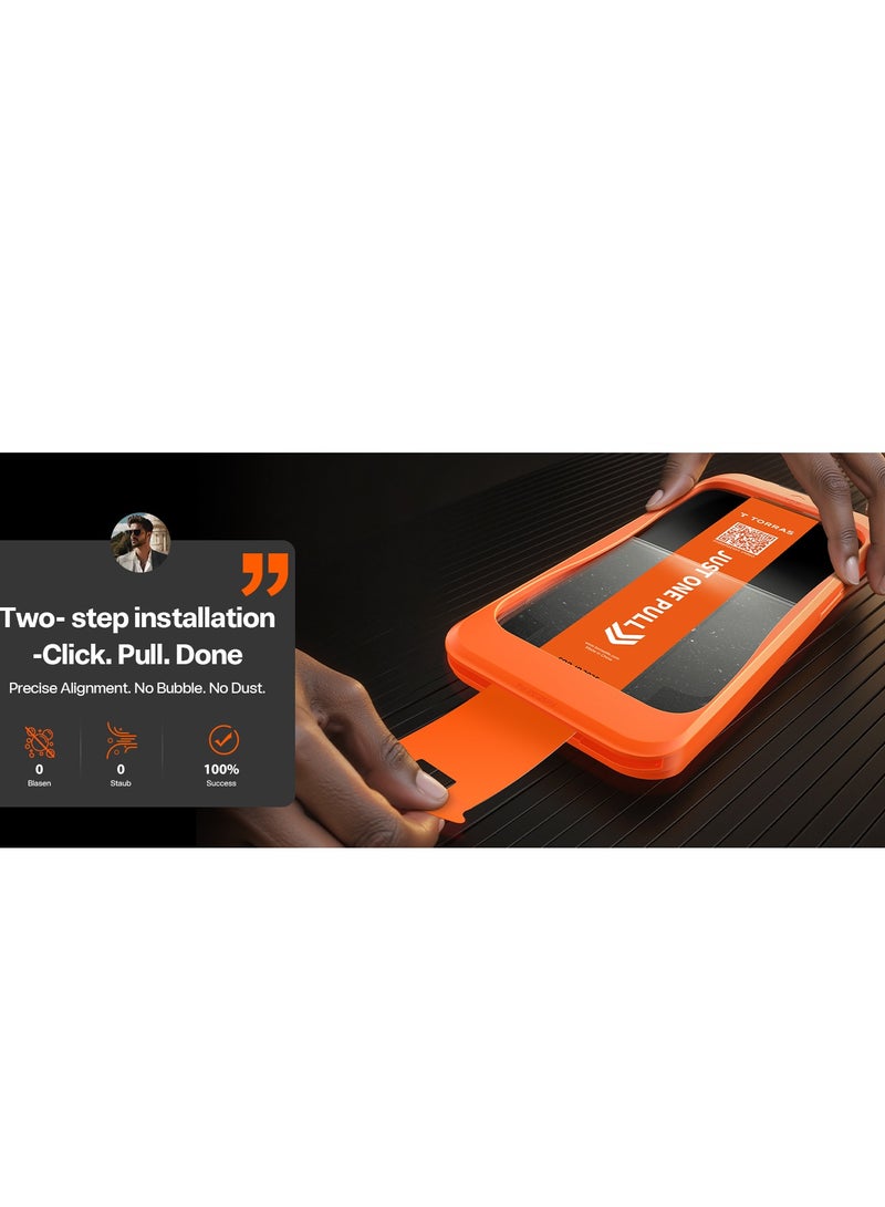 TORRAS Install Master Series iPhone 17 Clear Screen Protector – 9H+ Aerospace Glass, Full Coverage, Bubble-Free - Clear - Image 3