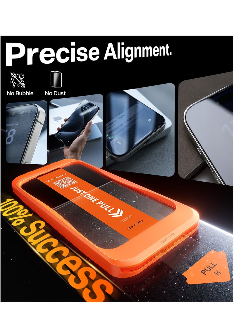 TORRAS Install Master Series iPhone 17 Clear Screen Protector – 9H+ Aerospace Glass, Full Coverage, Bubble-Free - Clear - Image 2