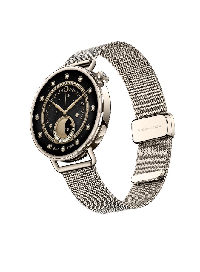 Xiaomi Watch S4 Smartwatch 1.32-Inch Amoled Display, Ultra-Light And Slim, Water Resistant, Bluetooth Calling, Advanced Health Monitoring, 8 Days Battery Life, Remote Control, Embedded With Lab-Grown Diamonds- Gold - Image 2