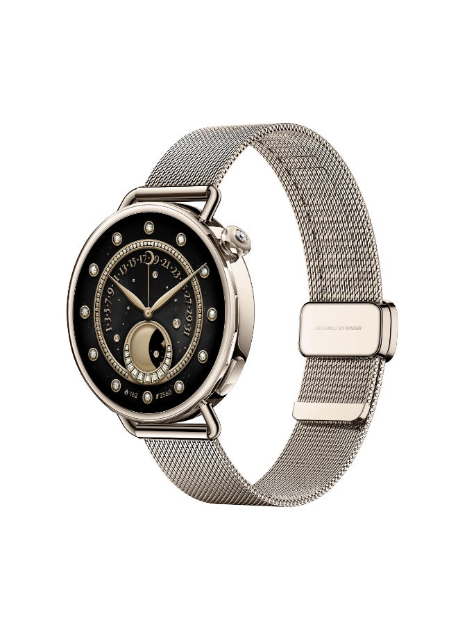 Xiaomi Watch S4 Smartwatch 1.32-Inch Amoled Display, Ultra-Light And Slim, Water Resistant, Bluetooth Calling, Advanced Health Monitoring, 8 Days Battery Life, Remote Control, Embedded With Lab-Grown Diamonds- Gold - Image 3