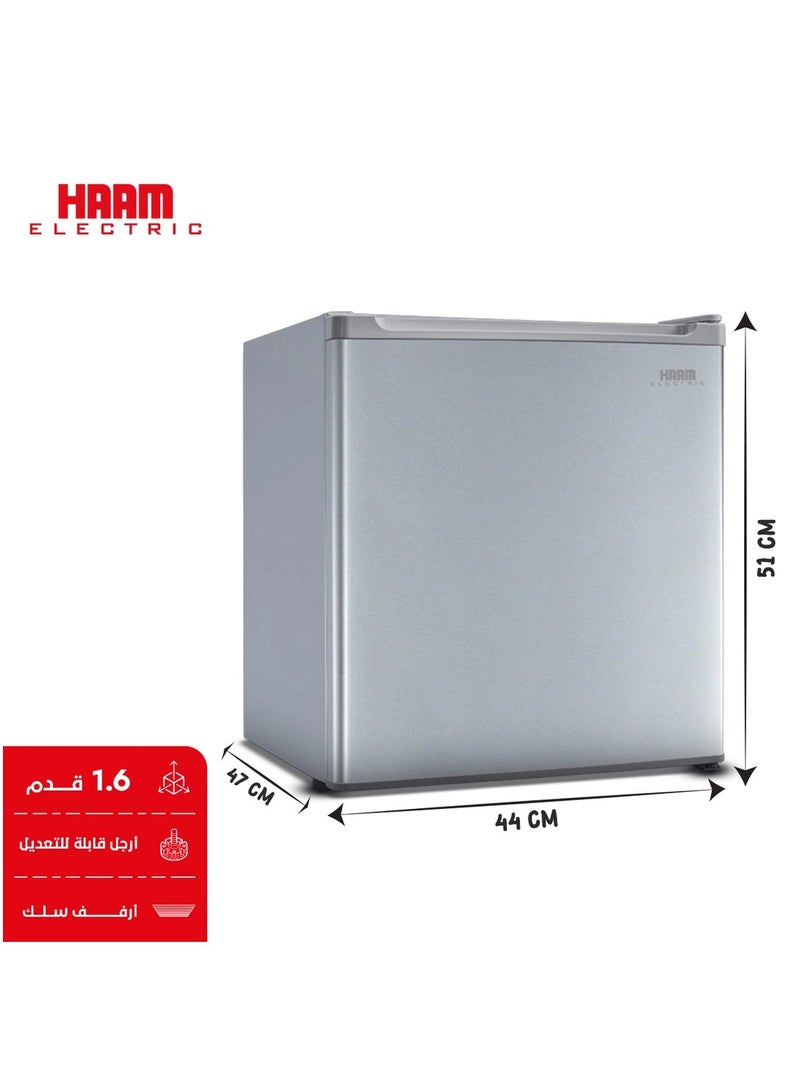 هام ثلاجة فضية بباب واحد سعة 1.6 قدم مكعب - Image 4