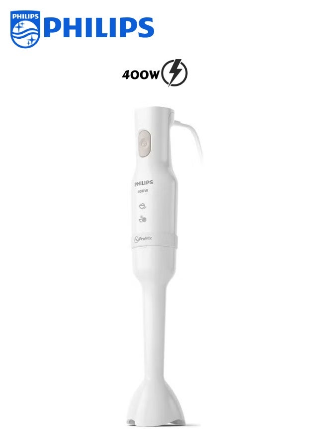 Philips Pro Mix Hand Blender 3000 Series, 400W Motor, 1 Speed, 500ml Plastic Cup HR2520/01 White - Image 1