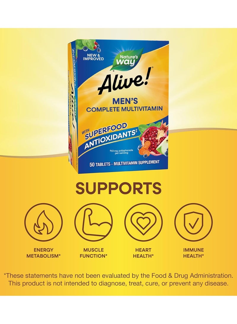 ناتشرز واي فيتامينات متعددة كاملة للرجال Alive!، 50 قرص - Image 5