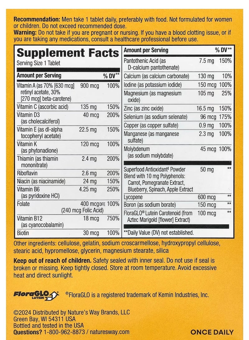 ناتشرز واي فيتامينات متعددة كاملة للرجال Alive!، 50 قرص - Image 3