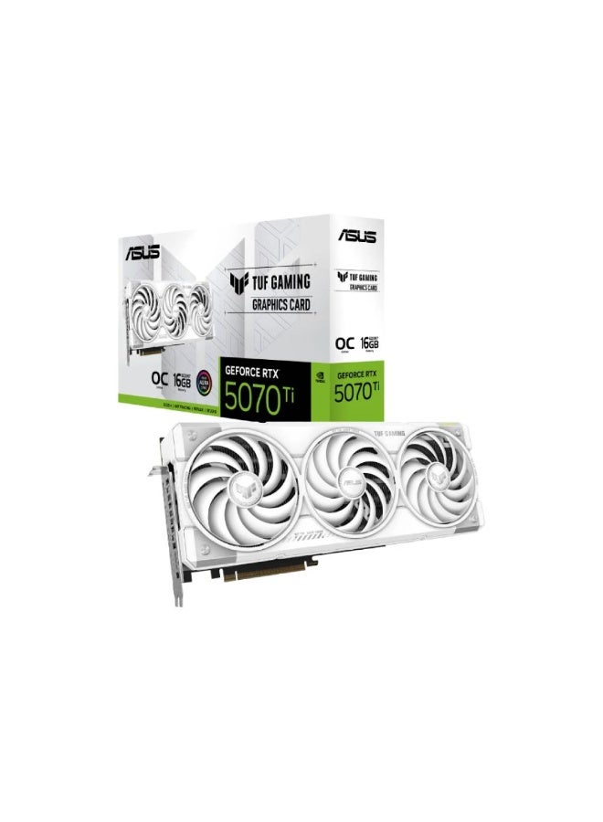 ASUS TUF Gaming GeForce RTX ™ 5070 Ti 16GB GDDR7 White OC Edition Gaming Graphics Card (PCIe® 5.0, HDMI®/DP 2.1, 3.125-slot, military-grade components, protective PCB coating, axial-tech fans) white - Image 1