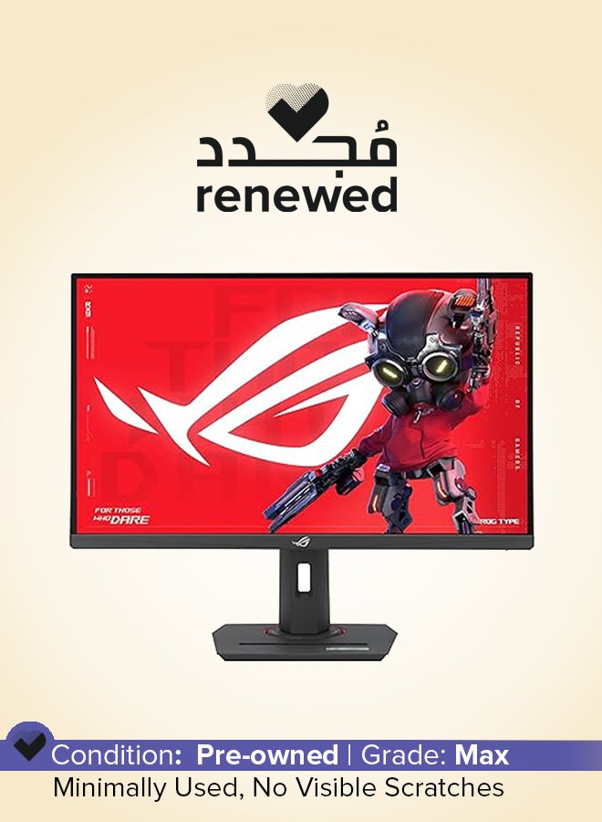 أسوس Renewed - 27 inch ROG Strix USB Type-C Gaming Monitor 4K UHD (3840x2160), 160Hz (Above 144Hz), 1ms (GTG), Fast IPS, Extreme Low Motion Blur Sync, USB Type-C, G-Sync compatible(under processing), DisplayWidget Center, tripod socket, HDR, XG27UCS black - Image 1