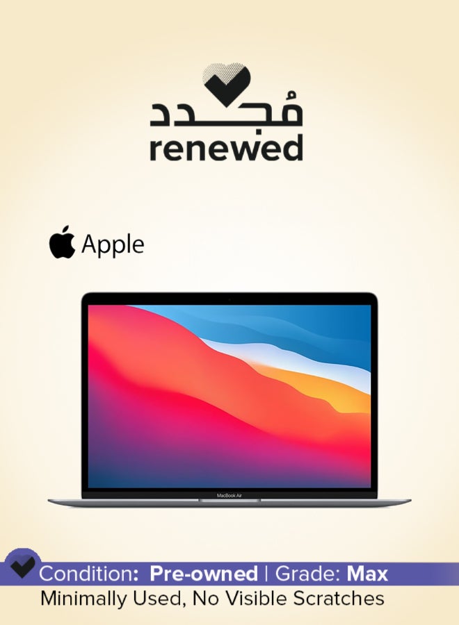 ابل  Renewed - Macbook Air M1 Business Laptop With 13.3-Inch 4K Display,M1 chip with 8-core CPU and 8-core GPU Processor/Octa Core/8GB RAM/256GB SSD/Integrated Graphics/macOS Big Sur English Silver - Image 1