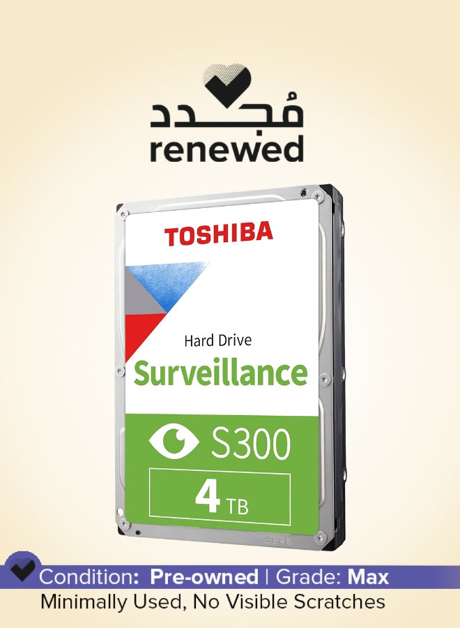 Toshiba Renewed - 4TB S300 Surveillance HDD - 3.5" SATA Internal Hard Drive 4 TB - Image 1