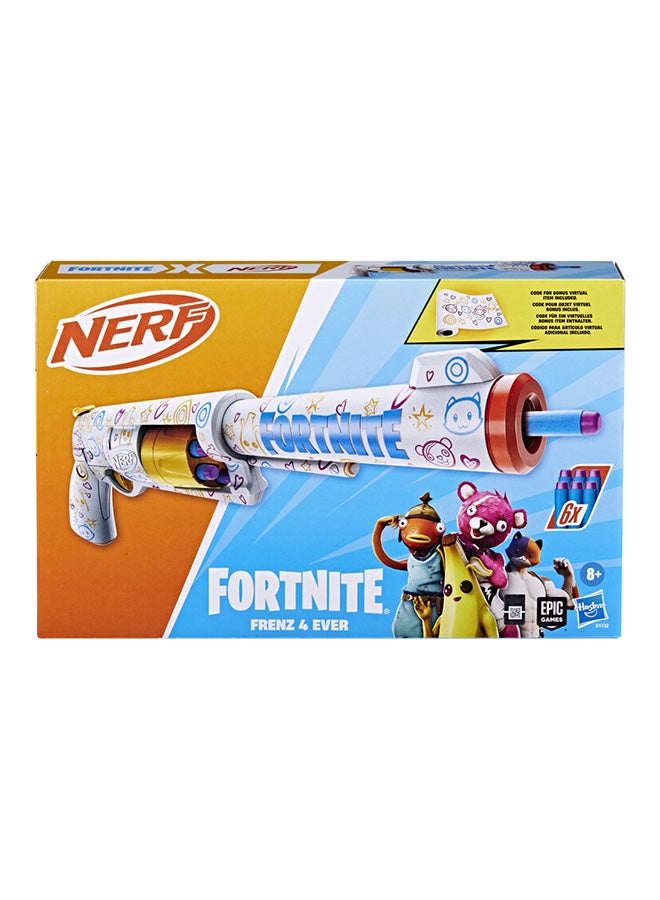 NERF Fortnite Frenz 4 Ever Blaster, Bonus Code To Unlock Frenz 4 Ever Wrap in the Game, 6 Nerf Elite Darts, 6-Dart Drum, Fortnite Gifts - Image 2
