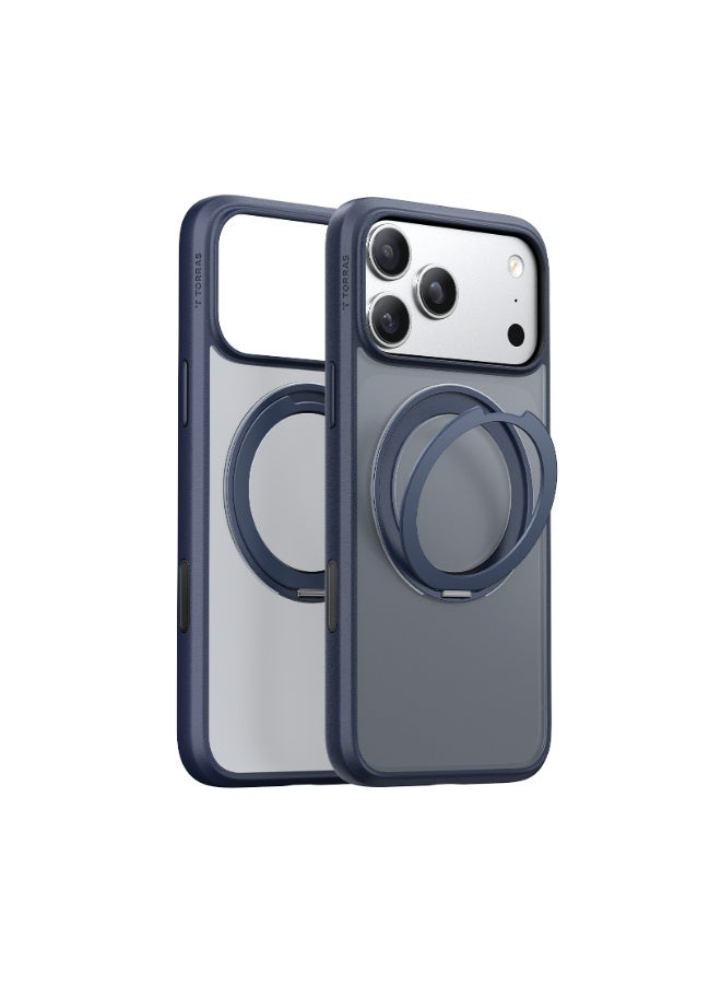 TORRAS iPhone 17 Pro Case Ostand Pro (R) Series, Built-in 360° Rotating Stand, MagSafe Compatible, 12FT Military Grade Drop Protection, Slim Stylish Protective Cover – Midnight Blue - Image 2