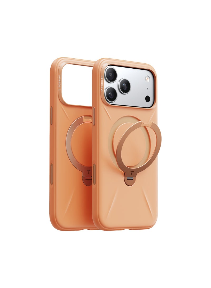 حافظة آيفون 17 برو من سلسلة أوستاند سبين سيليكون، قاعدة دوارة 360°، متوافقة مع ماغسيف، حماية من السقوط بمعيار عسكري 12 قدم، غلاف سيليكون ناعم واقي – - Image 2