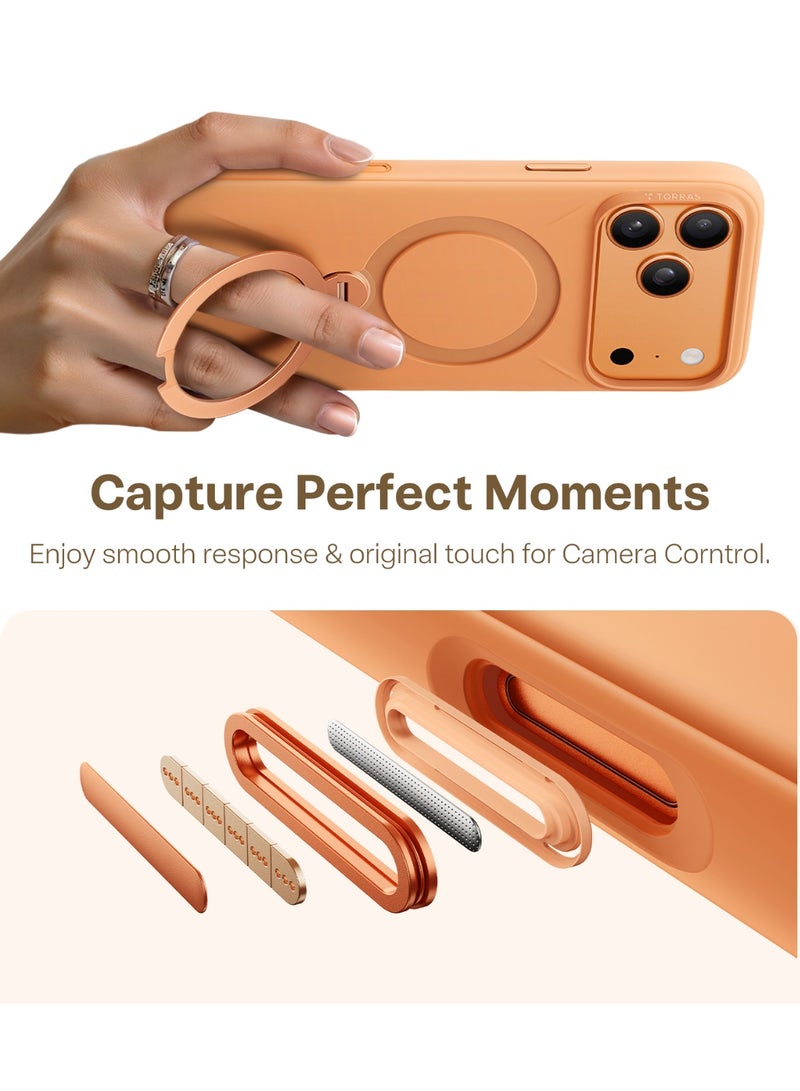 حافظة آيفون 17 برو من سلسلة أوستاند سبين سيليكون، قاعدة دوارة 360°، متوافقة مع ماغسيف، حماية من السقوط بمعيار عسكري 12 قدم، غلاف سيليكون ناعم واقي – - Image 5