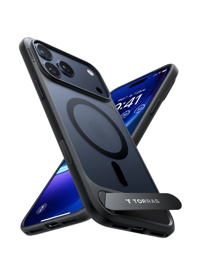 iPhone 17 Pro Max Case Pstand Series, Built-in Kickstand, MagSafe Compatible, 12FT Military Grade Drop Protection, Slim Protective Cover – Black - Image 2