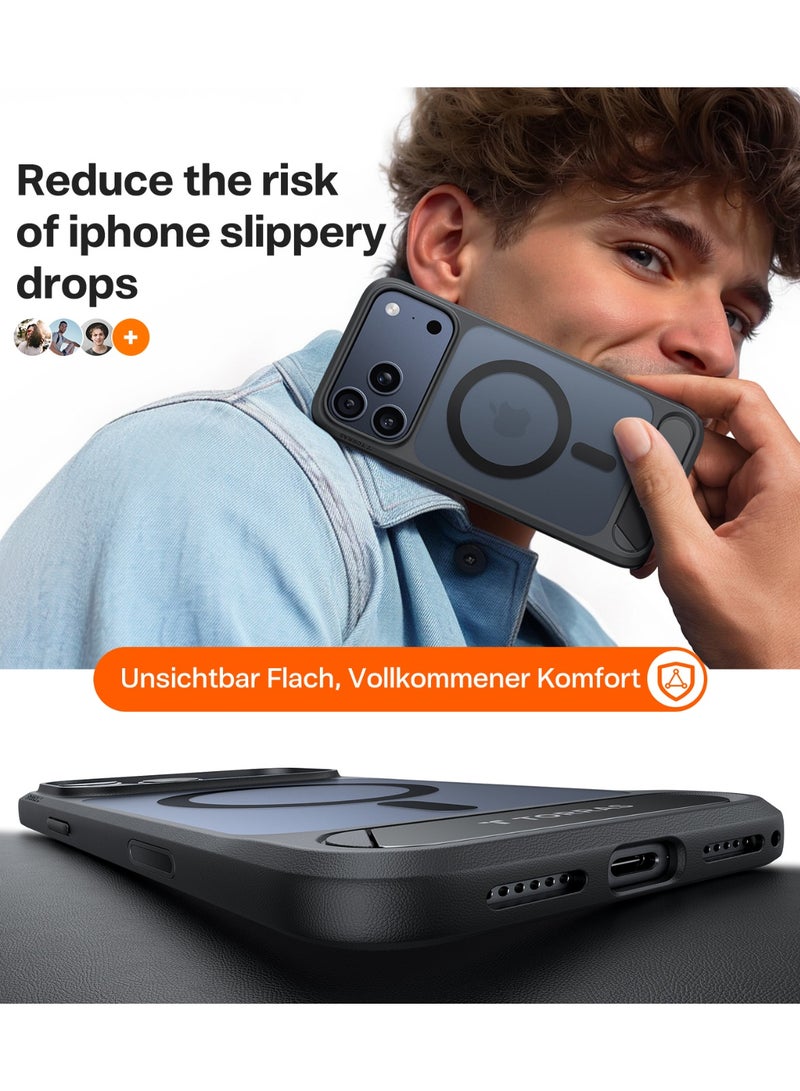 iPhone 17 Pro Max Case Pstand Series, Built-in Kickstand, MagSafe Compatible, 12FT Military Grade Drop Protection, Slim Protective Cover – Black - Image 4