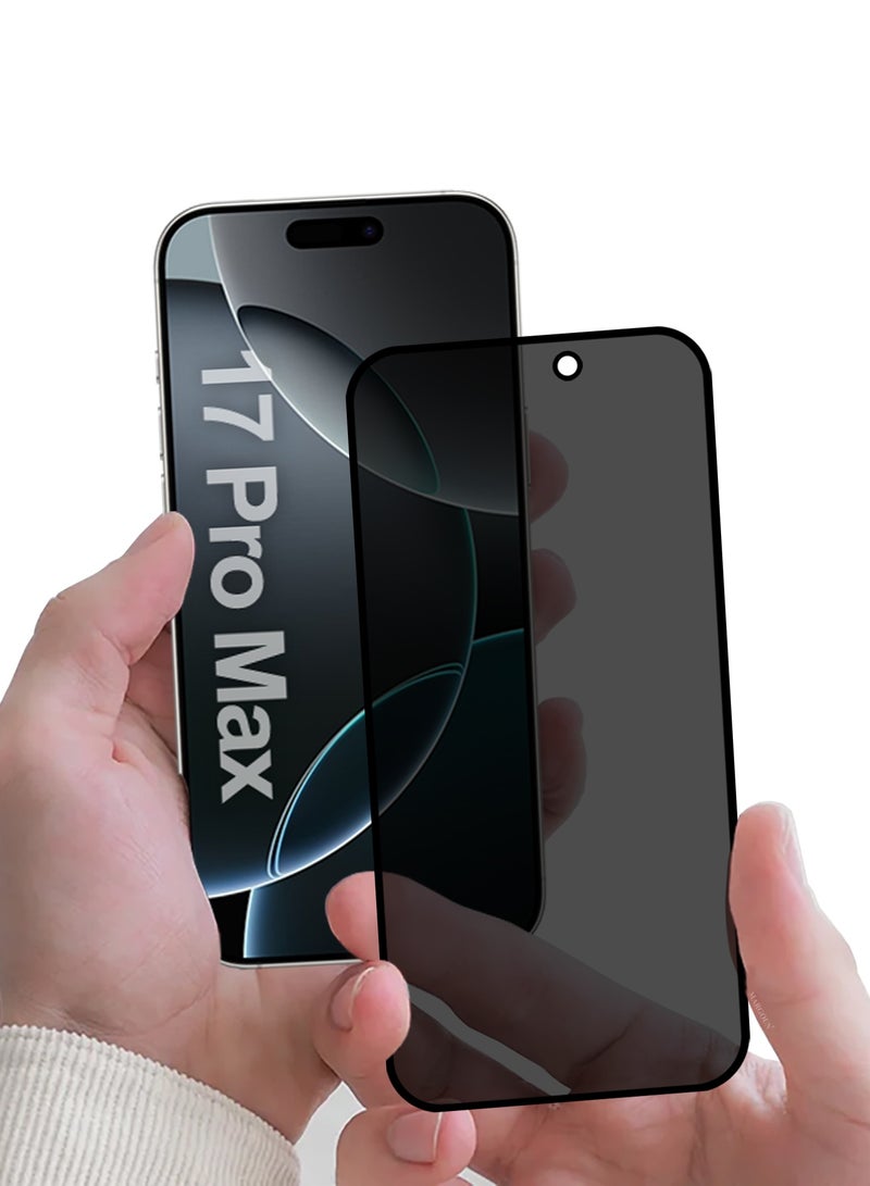 MARGOUN Premium 3D Privacy Screen Protector for iPhone 17 Pro Max, Anti-Spy Tempered Glass HD Clear View Easy Installation Clear Black - Image 5