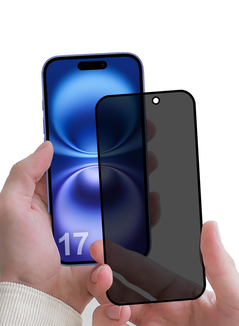 مارجون Premium 3D Privacy Screen Protector for iPhone 17, Anti-Spy Tempered Glass HD Clear View Easy Installation Clear Black - Image 5