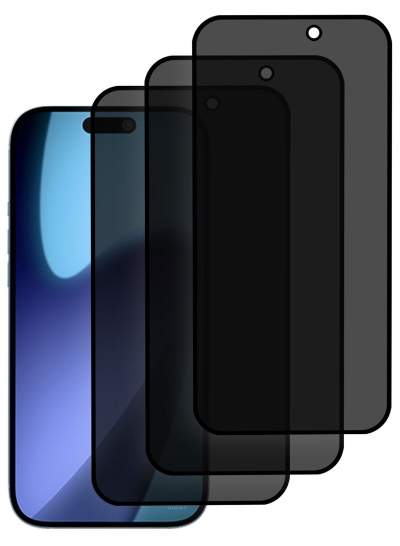 MARGOUN 3 PCS of Premium Privacy Screen Protector for iPhone 17 Air, Anti-Spy Tempered Glass HD Clear View Easy Installation Clear Black - Image 3