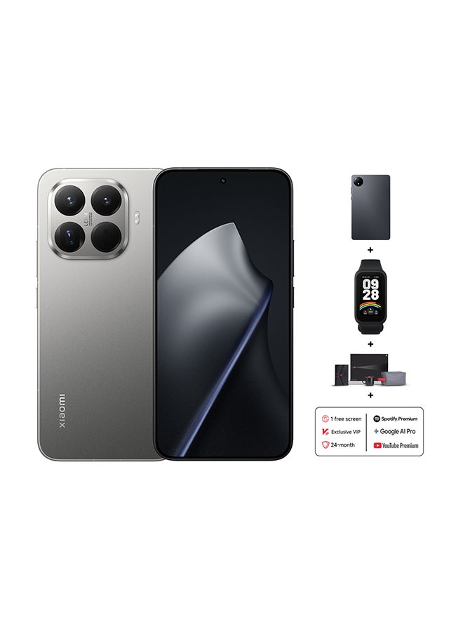 Xiaomi 15T Pro Dual SIM 5G Gray 12GB RAM 512GB With FREE Gifts - Redmi Pad SE, 9 Active Band, 2-years warranty, 1-Screeen Replacement, Youtube & Spotify Premium, Google AI Pro & online exclusive bundle - Global Version - Image 1