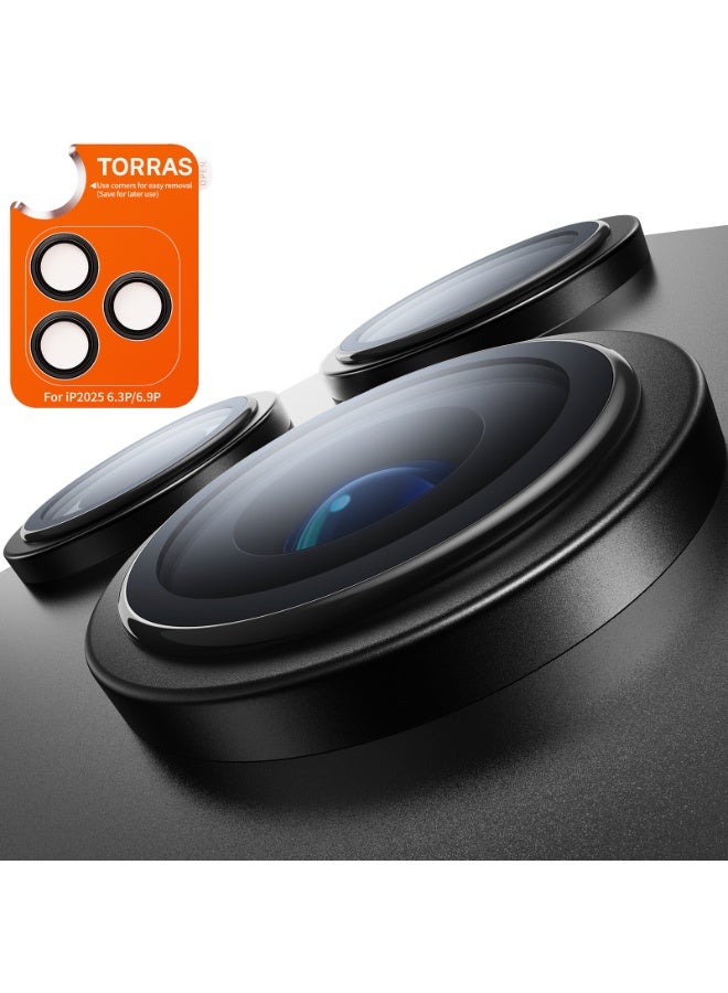 TORRAS iPhone 17 Pro Max LensGuard, 3-Lens Camera Protector, 9H+ Tempered Glass, Scratch Resistant, Anti-Fingerprint, Ultra- Easy Installation – Black - Image 1