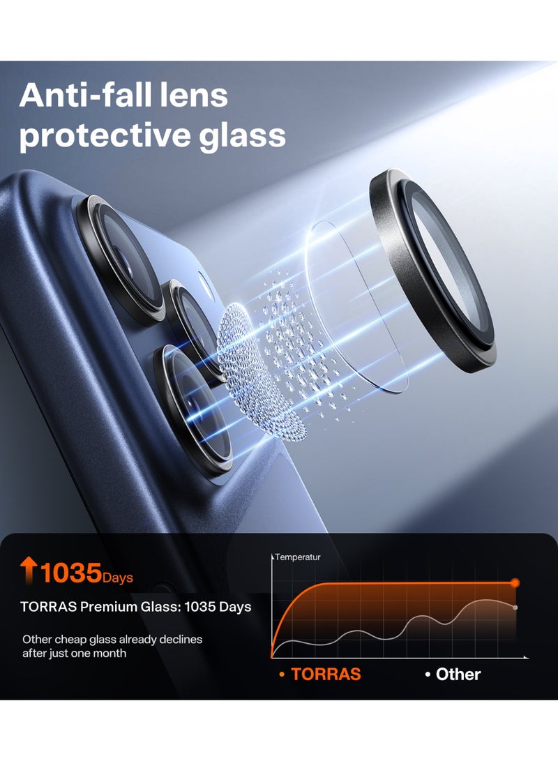 TORRAS iPhone 17 Pro Max LensGuard, 3-Lens Camera Protector, 9H+ Tempered Glass, Scratch Resistant, Anti-Fingerprint, Ultra- Easy Installation – Black - Image 5