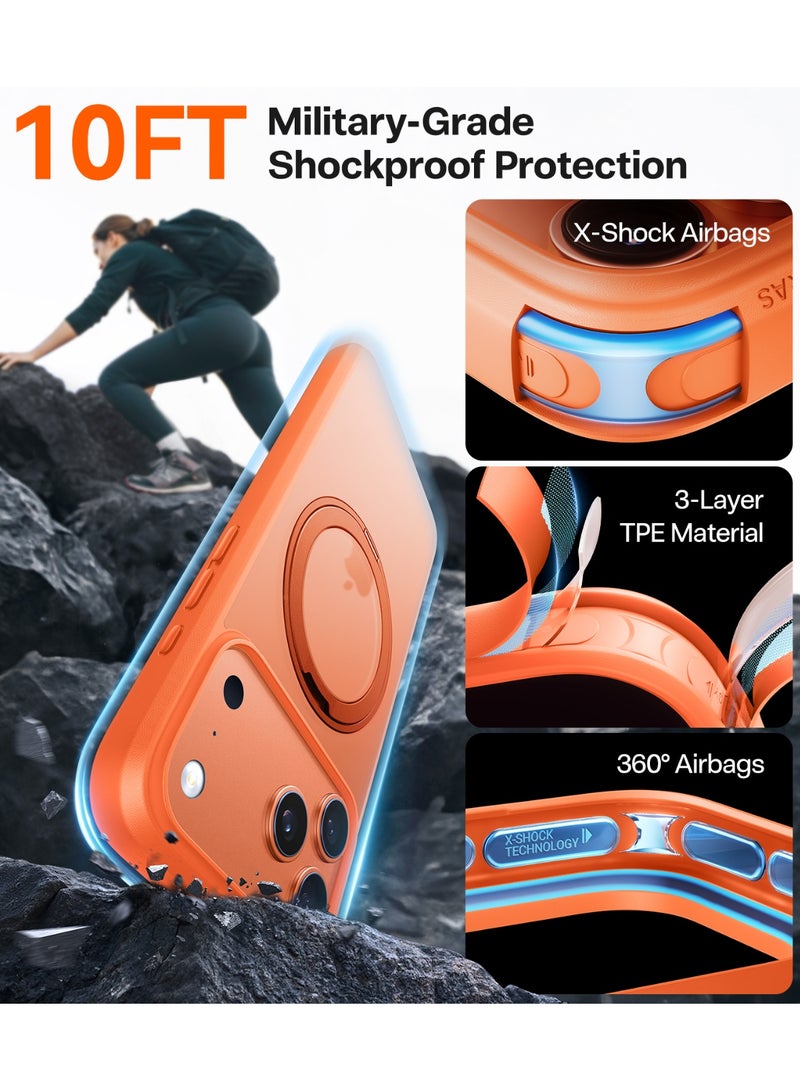 حافظة آيفون 17 برو من سلسلة أوسطان برو (R)، مزودة بقاعدة مغناطيسية دوارة 360°، متوافقة مع MagSafe، حماية مضادة للصدمات بمعيار عسكري 16 قدم، تصميم مضاد للخدوش – - Image 5