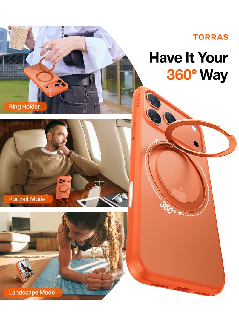 حافظة آيفون 17 برو من سلسلة أوسطان برو (R)، مزودة بقاعدة مغناطيسية دوارة 360°، متوافقة مع MagSafe، حماية مضادة للصدمات بمعيار عسكري 16 قدم، تصميم مضاد للخدوش – - Image 3