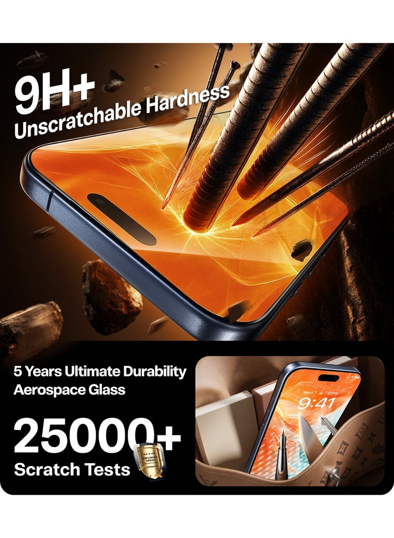 iPhone 17 Pro Max Privacy Screen Protector, Uncrackable 9H+ Hardness, 12FT Military Grade Anti-Shatter, 25° Anti-Spy, Full Coverage Tempered Glass – Black - Image 5
